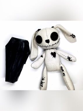 Handcrafted Button Eyed Zombie Bunny Plush